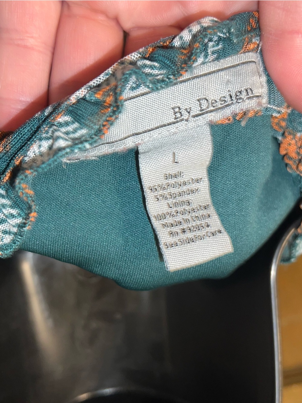 Geometric Teal Retro Blouse 70’s Ruffle Puff Balloon Sleeve Orange Boho Size L - Picture 11 of 12
